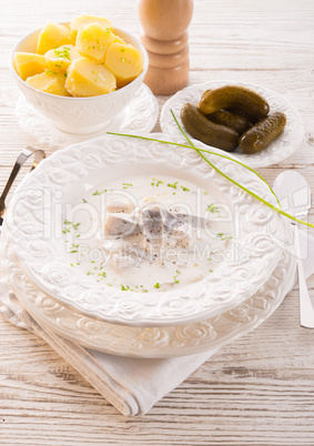 herring with potato and cream