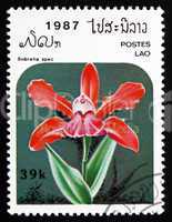 Postage stamp Laos 1987 Sobralia Spec, Orchid, Flower