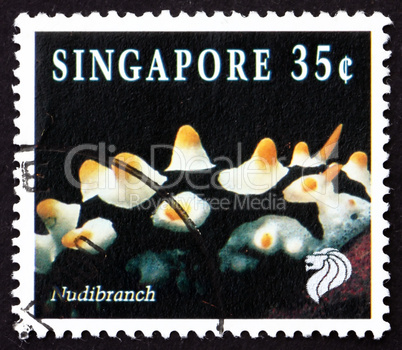 Postage stamp Singapore 1994 Nudibranch, Marine Mollusk