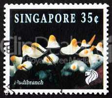 Postage stamp Singapore 1994 Nudibranch, Marine Mollusk