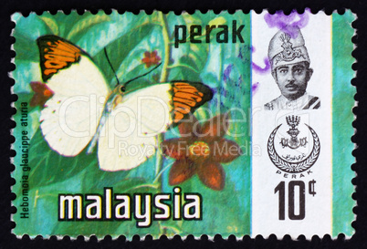 Postage stamp Malaysia 1976 Great Orange Tip, Butterfly