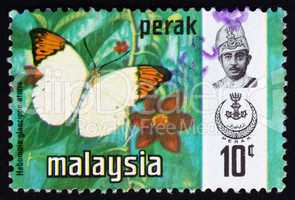 Postage stamp Malaysia 1976 Great Orange Tip, Butterfly