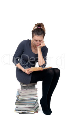 woman reading a book