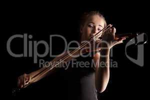 Young woman playing violin