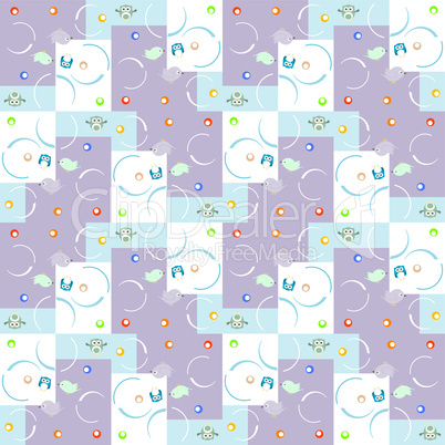 Colorful birds seamless pattern