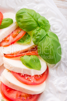 tomato with mozzarella cheese