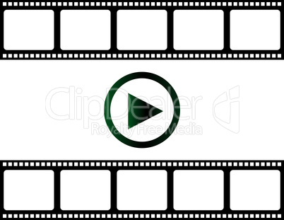 blank film strip with play button