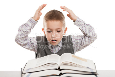 Child reading books