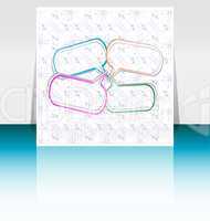 Flyer or cover design with set of abstract stickers