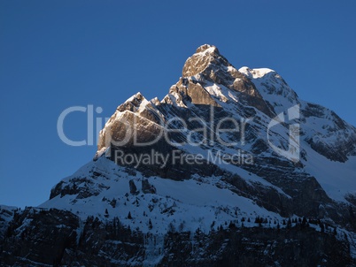 Peak of the Ortstock at sunrise, Braunwald