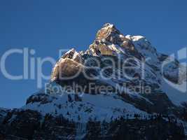 Peak of the Ortstock at sunrise, Braunwald