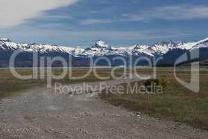 Dirt road of Estancia Cristina in Los Glaciares National Park