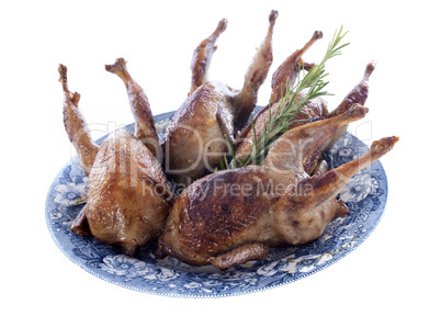four quails baked
