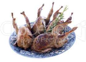 four quails baked