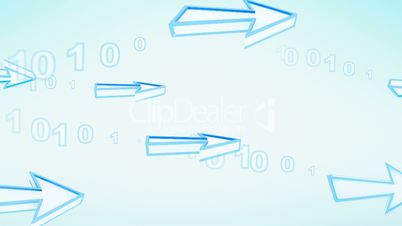 blue arrows transfering digital data loop
