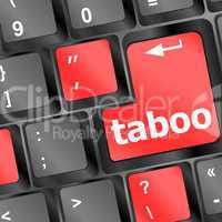 Computer keys spell out the word taboo
