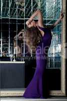 woman posing in purple dress - fashion nightclub