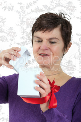 Woman with gift package