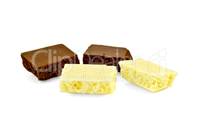 Chocolate slices white and dark Chocolate slices white and dark