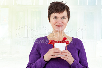 Woman with gift package