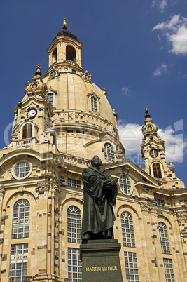 Frauenkirche and Luther monument Dr