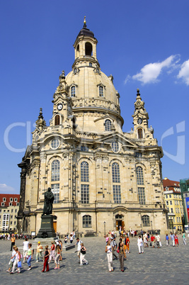 Tourists at Frauenkirche Dresden
