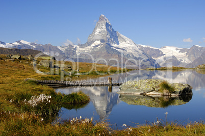 Matterhorn mirrored in a lake