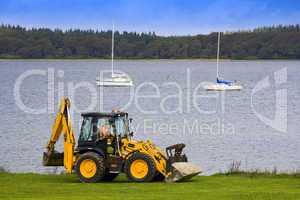 Cleaning the beach