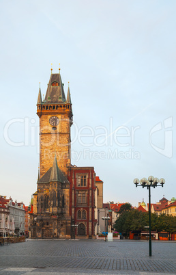 Old City Hall in Prague at sunrise