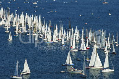Start to a sailing boat race