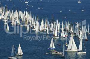 Start to a sailing boat race