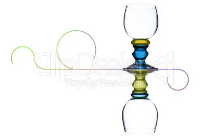 Two handmade wineglasses