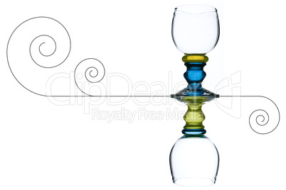 Two handmade wineglasses