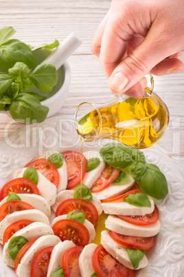 tomato with mozzarella cheese