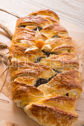 poppy - marzipan plaited loaf