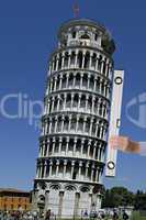 Spirit level on the leaning Tower o