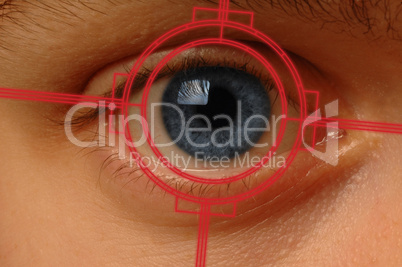 Close-up scan of blue eyeball
