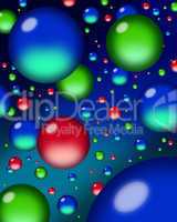 Red, green & blue floating orbs