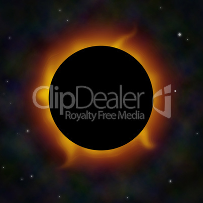 Solar eclipse with solar flares