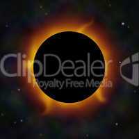 Solar eclipse with solar flares