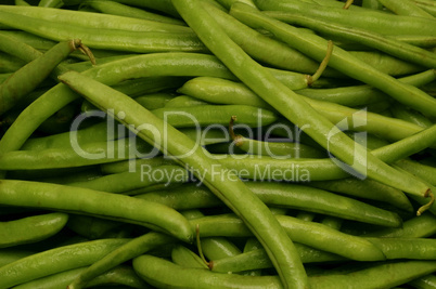Close-up of uncut string beans