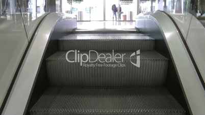 Escalator in shopping center mall