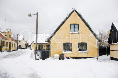 Snow-covered village