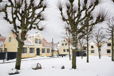 Snow-covered village