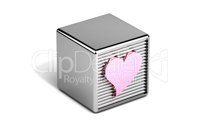Pink heart shape on toy block
