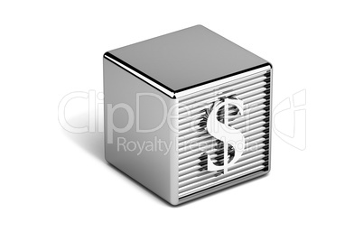 Dollar currency symbol on toy block