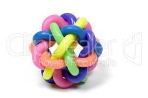 Colourful puzzle rubber ball