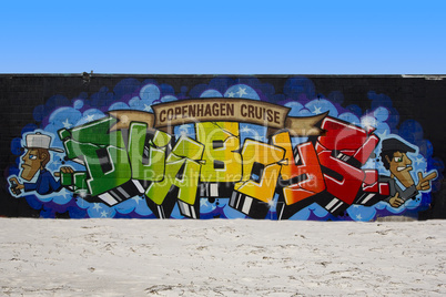 Graffiti on a wall at the beach
