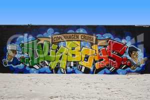 Graffiti on a wall at the beach