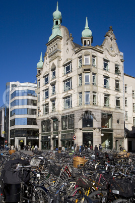 Street scene with bicycles in Copenhagen